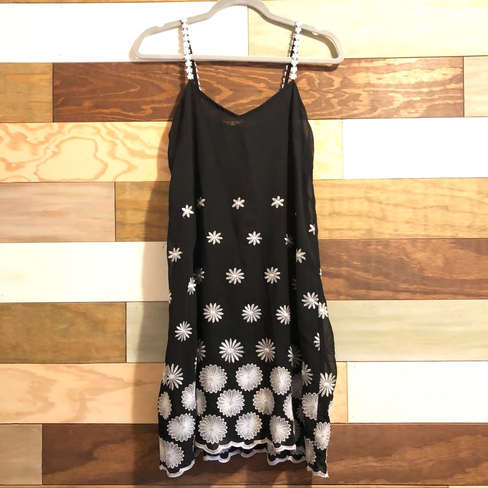 Black and white floral dress